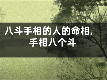 八斗手相的人的命相,手相八个斗