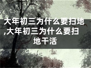 大年初三为什么要扫地,大年初三为什么要扫地干活