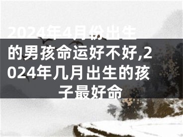 2024年4月份出生的男孩命运好不好,2024年几月出生的孩子最好命