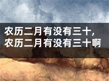 农历二月有没有三十,农历二月有没有三十啊