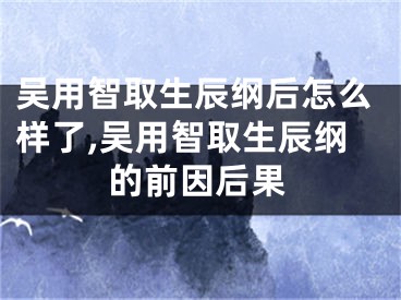 吴用智取生辰纲后怎么样了,吴用智取生辰纲的前因后果
