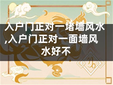 入户门正对一堵墙风水,入户门正对一面墙风水好不