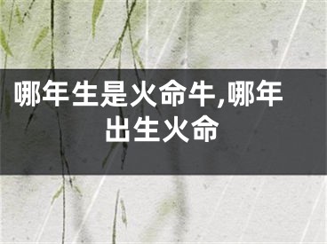 哪年生是火命牛,哪年出生火命
