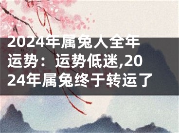 2024年属兔人全年运势：运势低迷,2024年属兔终于转运了
