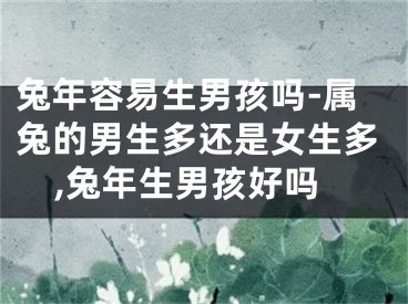 兔年容易生男孩吗-属兔的男生多还是女生多,兔年生男孩好吗