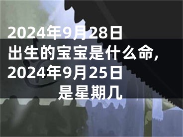 2024年9月28日出生的宝宝是什么命,2024年9月25日是星期几