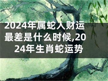 2024年属蛇人财运最差是什么时候,2024年生肖蛇运势