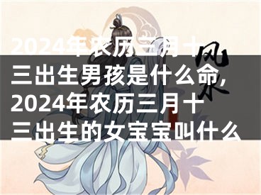 2024年农历三月十三出生男孩是什么命,2024年农历三月十三出生的女宝宝叫什么