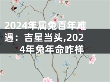 2024年属兔百年难遇：吉星当头,2024年兔年命咋样
