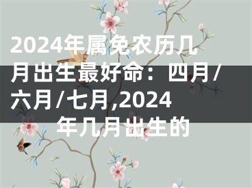 2024年属免农历几月出生最好命：四月/六月/七月,2024年几月出生的