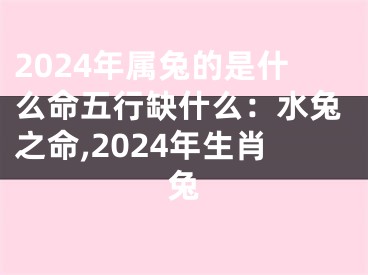 2024年属兔的是什么命五行缺什么：水兔之命,2024年生肖兔