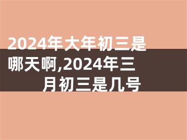 2024年大年初三是哪天啊,2024年三月初三是几号