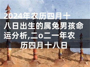 2024年农历四月十八日出生的属兔男孩命运分析,二o二一年农历四月十八日