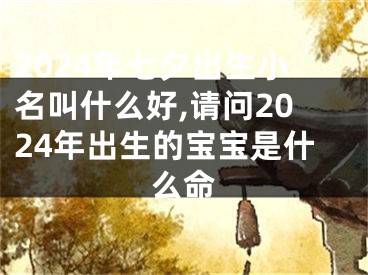 2024年七夕出生小名叫什么好,请问2024年出生的宝宝是什么命