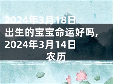 2024年3月18日出生的宝宝命运好吗,2024年3月14日农历