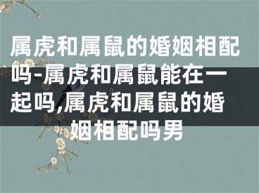 属虎和属鼠的婚姻相配吗-属虎和属鼠能在一起吗,属虎和属鼠的婚姻相配吗男