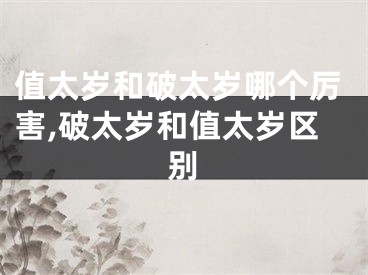 值太岁和破太岁哪个厉害,破太岁和值太岁区别