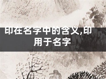 印在名字中的含义,印用于名字