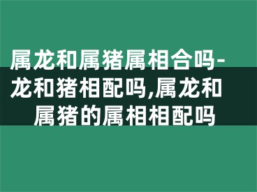 属龙和属猪属相合吗-龙和猪相配吗,属龙和属猪的属相相配吗