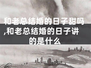 和老总结婚的日子甜吗,和老总结婚的日子讲的是什么