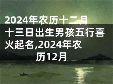 2024年农历十二月十三日出生男孩五行喜火起名,2024年农历12月