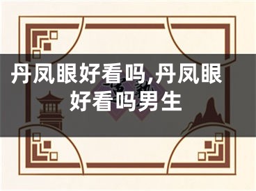 丹凤眼好看吗,丹凤眼好看吗男生