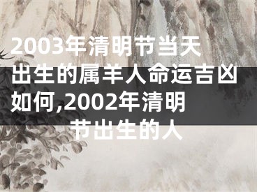 2003年清明节当天出生的属羊人命运吉凶如何,2002年清明节出生的人