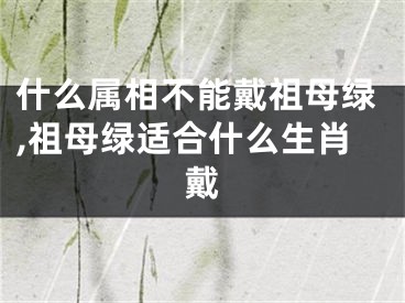 什么属相不能戴祖母绿,祖母绿适合什么生肖戴