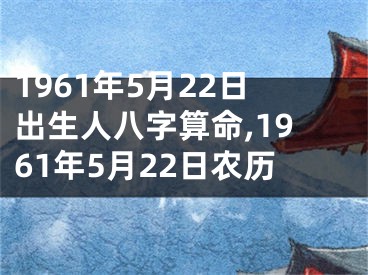 1961年5月22日出生人八字算命,1961年5月22日农历