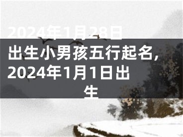 2024年1月28日出生小男孩五行起名,2024年1月1日出生