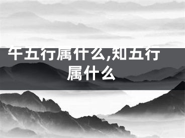 午五行属什么,知五行属什么