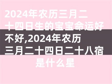 2024年农历三月二十四日生的宝宝命运好不好,2024年农历三月二十四日二十八宿是什么星