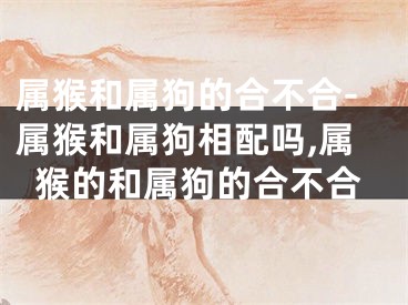 属猴和属狗的合不合-属猴和属狗相配吗,属猴的和属狗的合不合