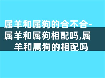 属羊和属狗的合不合-属羊和属狗相配吗,属羊和属狗的相配吗
