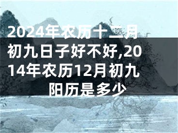 2024年农历十二月初九日子好不好,2014年农历12月初九阳历是多少