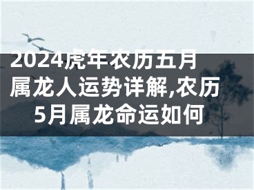 2024虎年农历五月属龙人运势详解,农历5月属龙命运如何