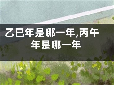 乙巳年是哪一年,丙午年是哪一年