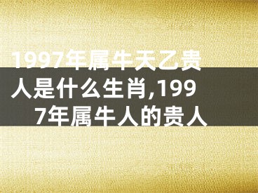 1997年属牛天乙贵人是什么生肖,1997年属牛人的贵人