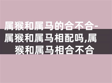 属猴和属马的合不合-属猴和属马相配吗,属猴和属马相合不合