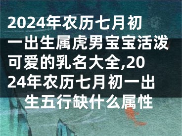 2024年农历七月初一出生属虎男宝宝活泼可爱的乳名大全,2024年农历七月初一出生五行缺什么属性
