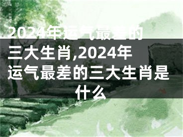 2024年运气最差的三大生肖,2024年运气最差的三大生肖是什么