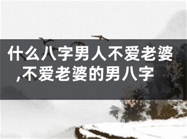 什么八字男人不爱老婆,不爱老婆的男八字