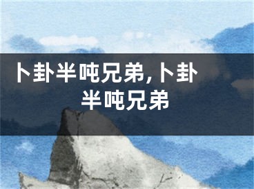 卜卦半吨兄弟,卜卦 半吨兄弟
