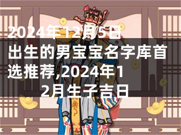 2024年12月5日出生的男宝宝名字库首选推荐,2024年12月生子吉日