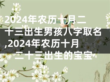 2024年农历十月二十三出生男孩八字取名,2024年农历十月二十三出生的宝宝
