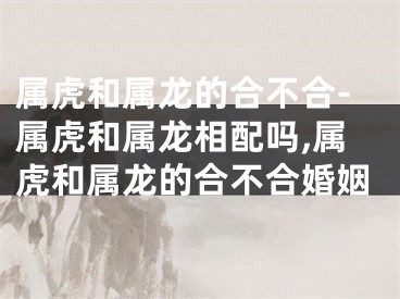 属虎和属龙的合不合-属虎和属龙相配吗,属虎和属龙的合不合婚姻