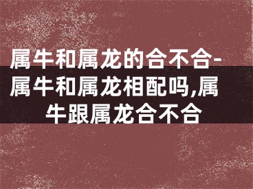 属牛和属龙的合不合-属牛和属龙相配吗,属牛跟属龙合不合