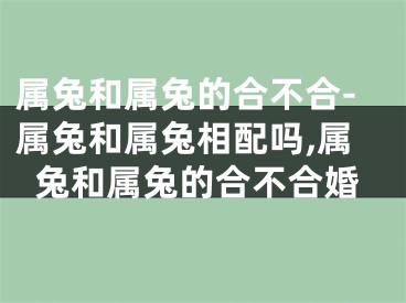 属兔和属兔的合不合-属兔和属兔相配吗,属兔和属兔的合不合婚