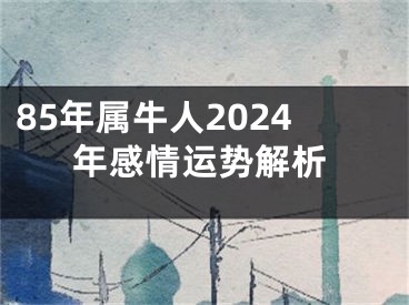 85年属牛人2024年感情运势解析