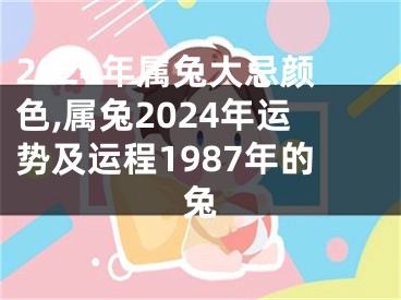 2024年属兔大忌颜色,属兔2024年运势及运程1987年的兔
